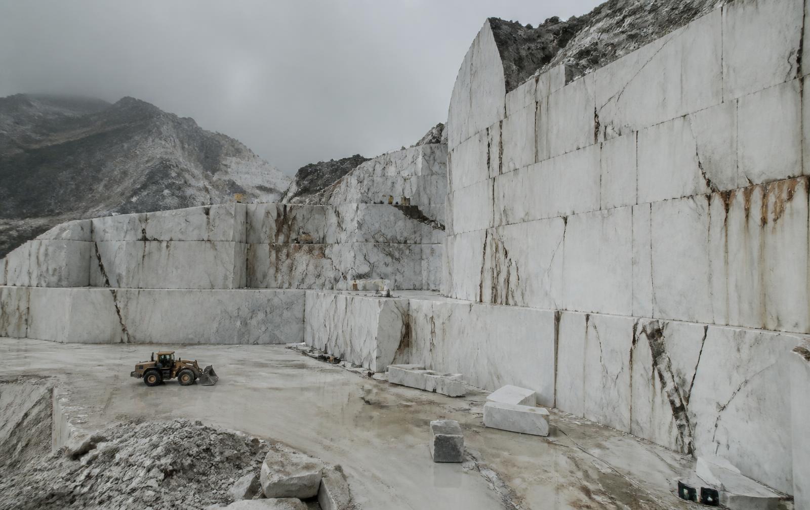 Marble quarry face, Carrara, Italy