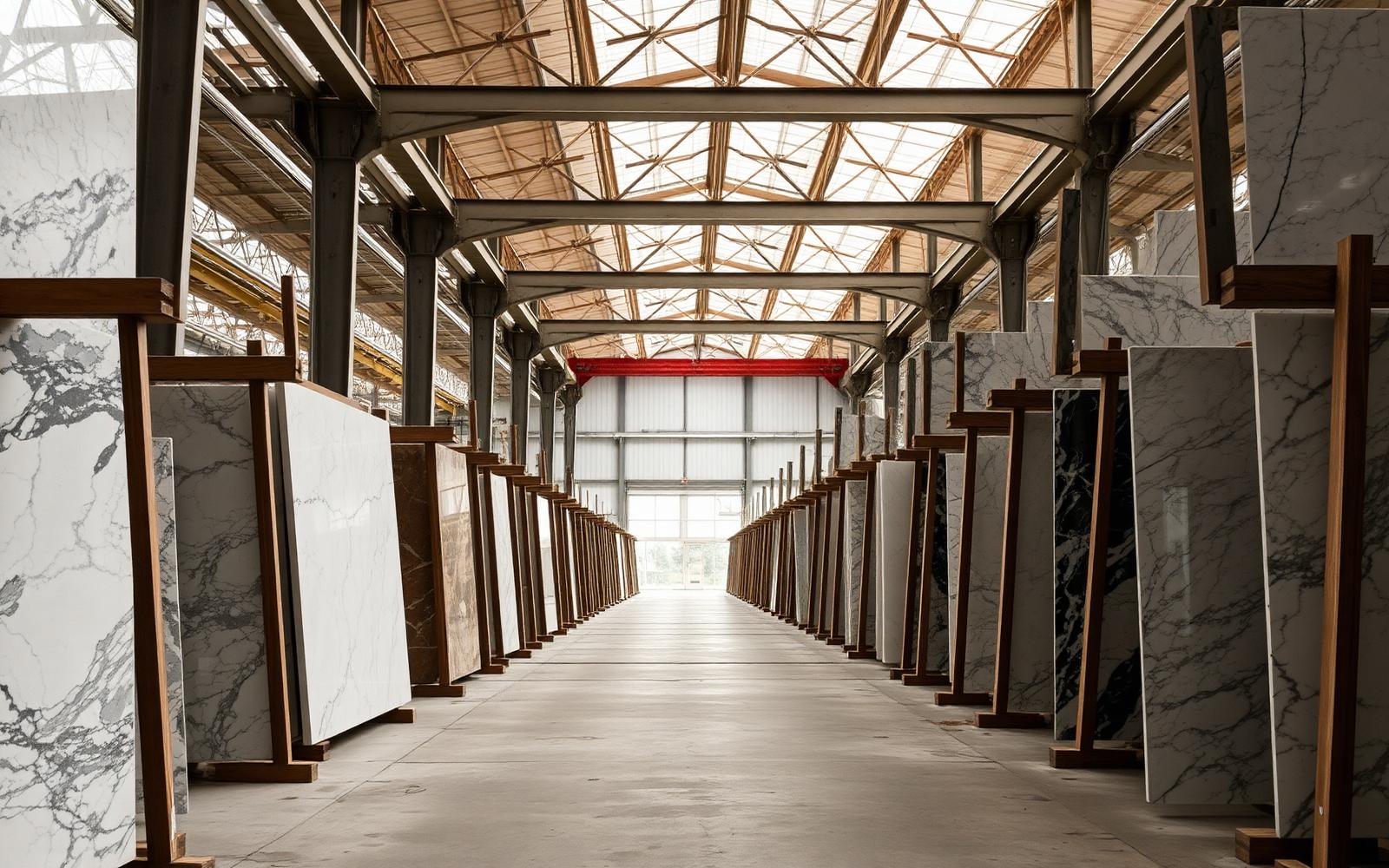 Slab racks in the East Tamaki warehouse