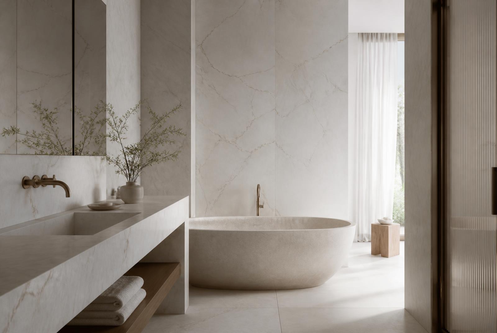 Stone used in a bathroom interior
