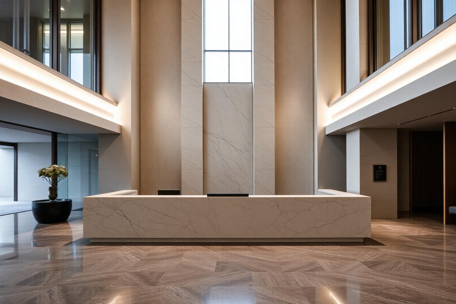 Stone used in a commercial interior