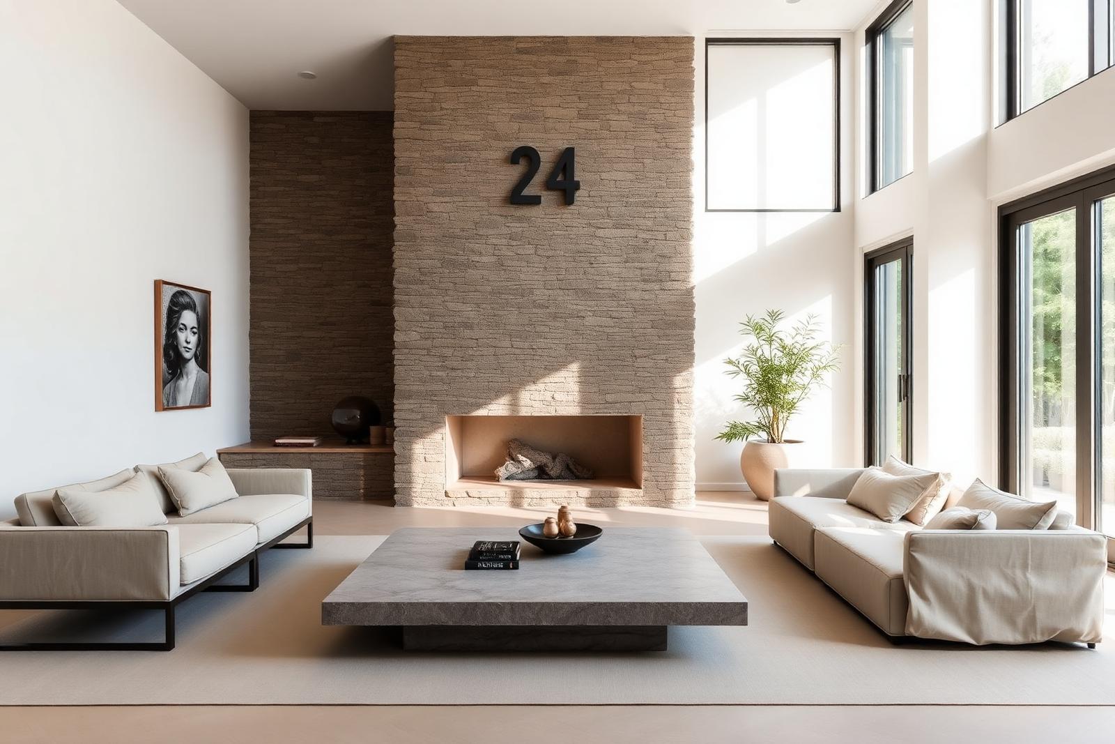 Stone used in a living interior